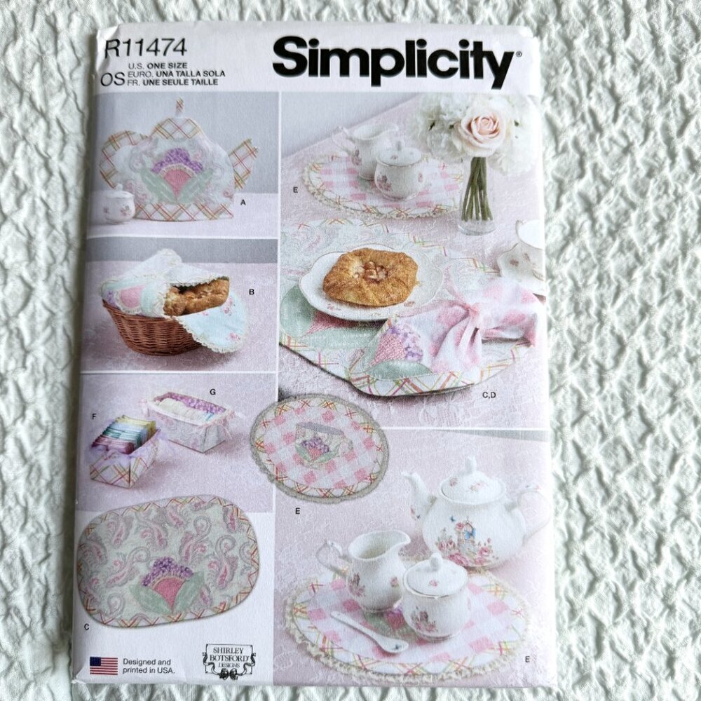 Sewing Patterns Simplicity R11474 Tabletop Accessories Napkin Placemate Tray Mat